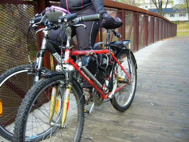 My ride during a bike trip in a trail wi