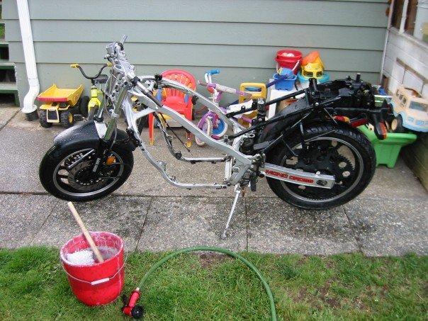 Washing before construction.