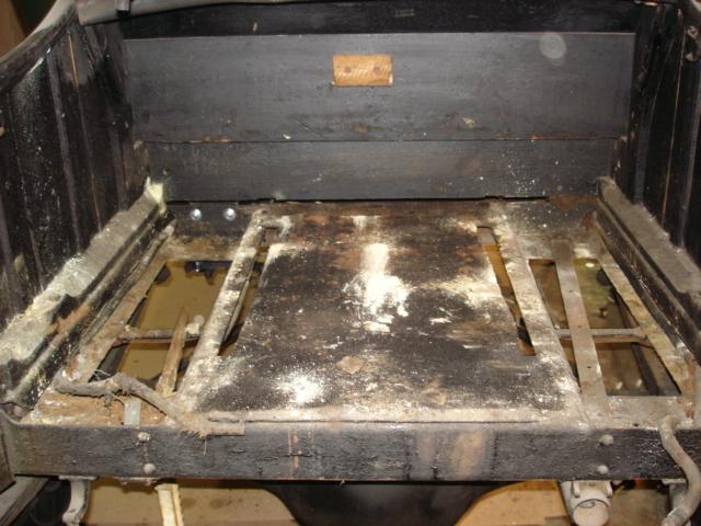 Rear battery area before being restored