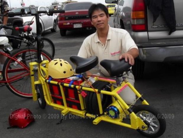 Yellow Two Seated Electric Scooter1