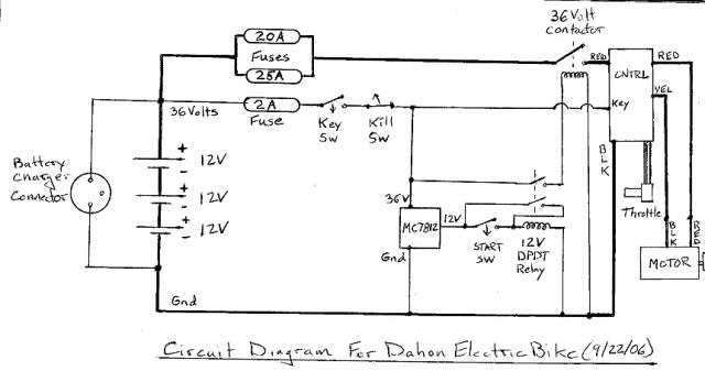 Circuit Diagram for the Dahon Electric B