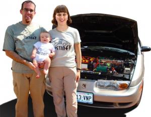 The family with the electric car
