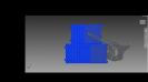 3D CAD mockup of frame braces, motor and